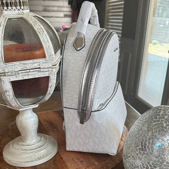 MICHAEL Michael Kors White Signature MK Dome Backpack - Picture 4 of 8